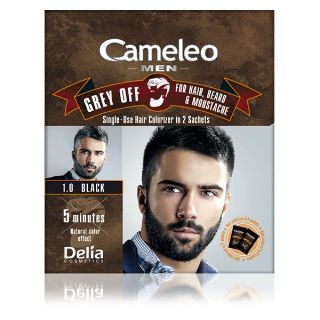 Farba protiv sedih za kosu, bradu i brkove CAMELEO MEN 1.0 crna 2x15ml | DELIA Cosmetics | Kozmo