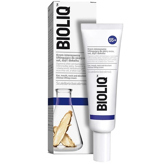 Bioliq 55+ Krema sa intenzivnim lifting efektom za predeo oko očiju, usana, vrat i dekolte 30 ml 5906071023458 ⏐ Bioliq ⏐ Kozmo.rs