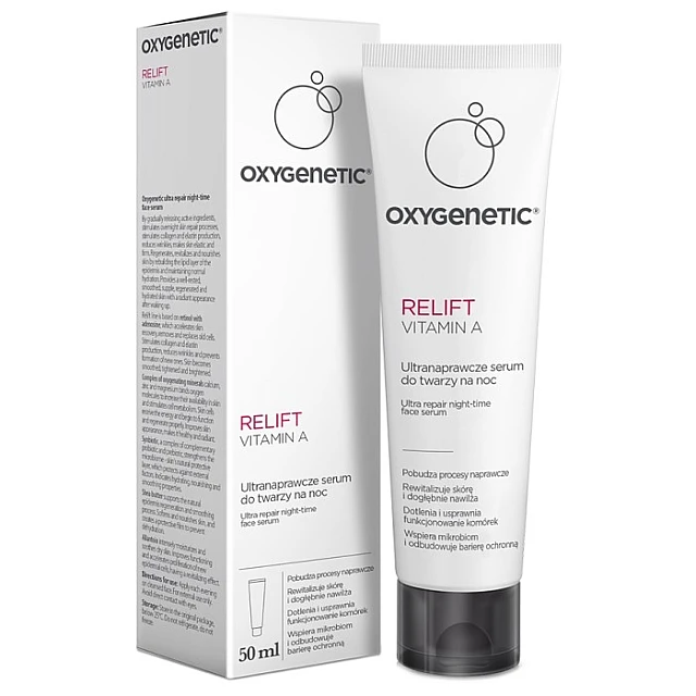 OXYGENETIC RELIFT VITAMIN A Obnavljajući noćni serum za lice sa vitaminom A 50ml 5902802704818 ⏐Bioliq ⏐ Kozmo.rs
