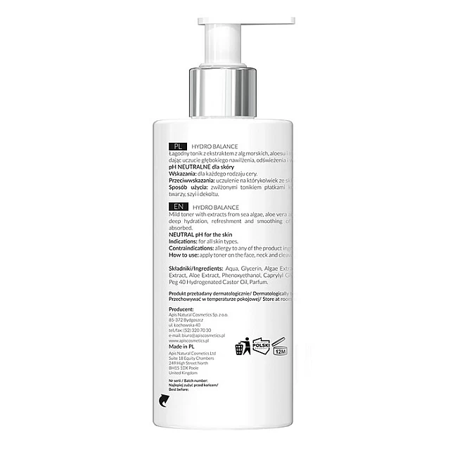 HYDRO BALANCE Hidratantni tonik za lice sa morskim algama - 300 ml | APIS COSMETICS | Kozmo HYDRO BALANCE Hidratantni tonik za lice sa morskim algama - 300 ml | APIS COSMETICS | Kozmo
