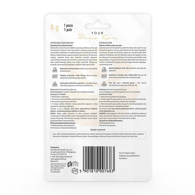 EYE PADS - Jastučići za negu predela oko očiju protiv nadutih podočnjaka 8g | APIS COSMETICS | Kozmo