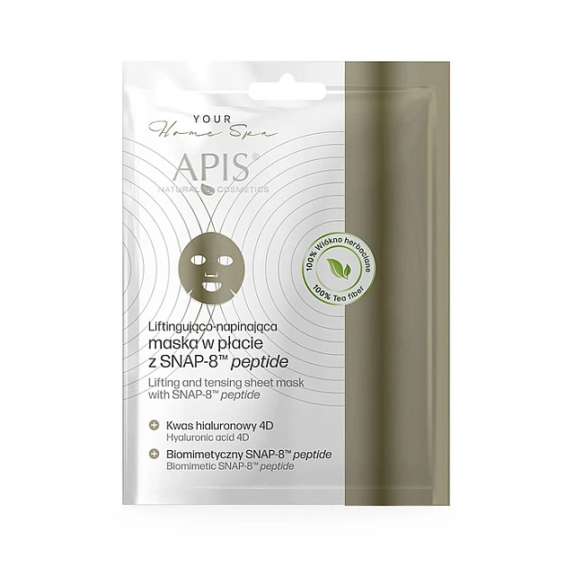 SHEET MASK - Maska za zatezanje i podizanje lica sa SNAP-8 peptidom 20g | APIS COSMETICS | Kozmo