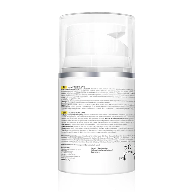 RE-VIT C HOME CARE - Revitalizirajuća dnevna krema sa vitaminom C za lice i zaštitnim faktorom SPF 15 50 ml| APIS COSMETICS | Kozmo