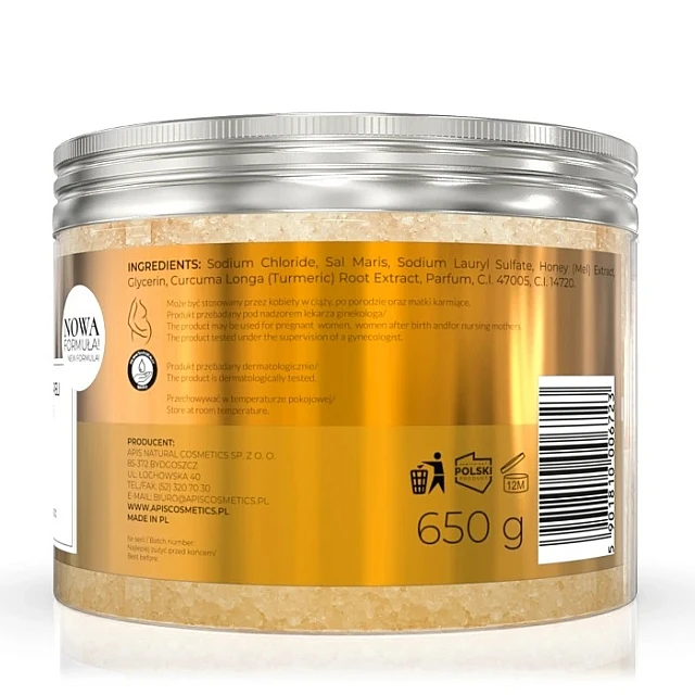 HONEY RICHNESS - So za kupanje sa mineralima Mrtvog mora, medom i kurkumom 650g | APIS  COSMETICS| Kozmo