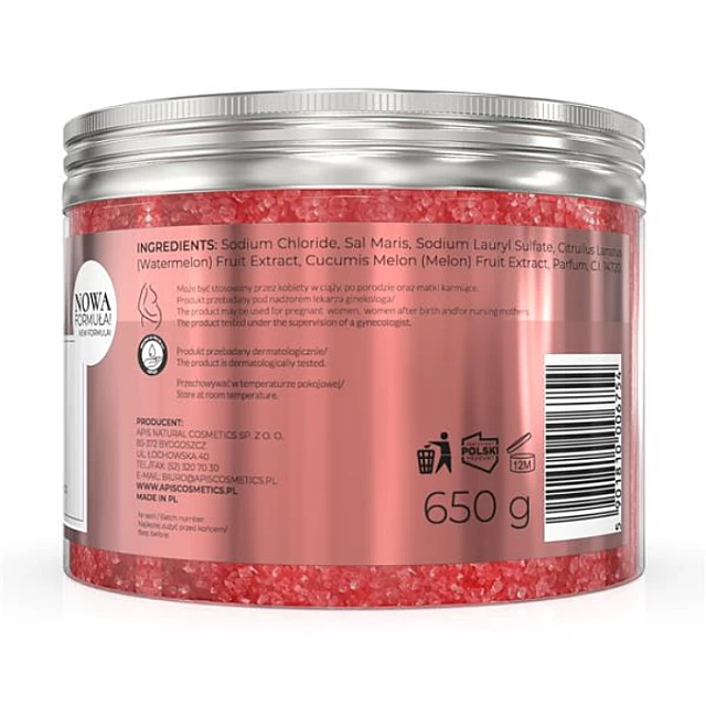 WATERMELON - Hidratantna so za kupanje sa ekstraktom lubenica i dinja 650g | APIS COSMETICS| Kozmo WATERMELON - Hidratantna so za kupanje sa ekstraktom lubenica i dinja 650g | APIS COSMETICS| Kozmo