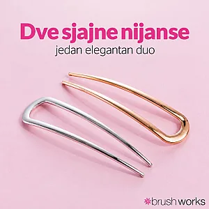 Francuske ukosnice za kosu Duo Gold & Silver 2 kom BRUSHWORKS
