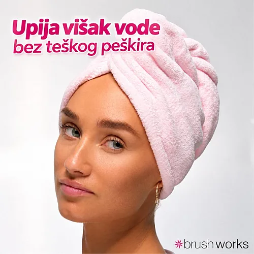 Turbani za kosu od mikrofibera 2 kom BRUSHWORKS