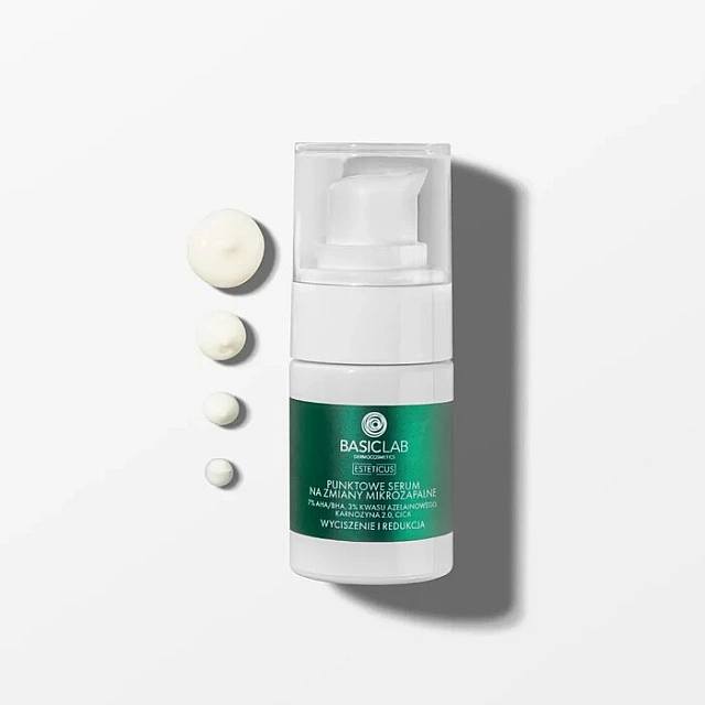 BasicLab Serum za Akne i Fleke Sa AHA/BHA i Azelaičnom Kiselinom - Spot Tretman 15ml | 5904639171108 | Kozmo