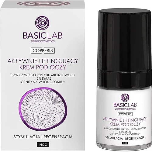 Anti-age noćna lifting krema za područje oko očiju sa bakarnim peptidima 0,3% protiv bora i spuštenih kapaka 18ml