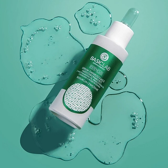 BasicLab Serum sa 5% Niacinamida za Masnu Kožu i Akne – Sužava Pore, Reguliše Sebum 15ml | 5907637951536 | Kozmo