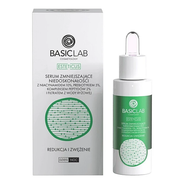 BasicLab Serum za lice Niacinamid 10% + Peptidi - Za Masnu Kožu, Pore i Akne 30ml | 5907637951543 | Kozmo