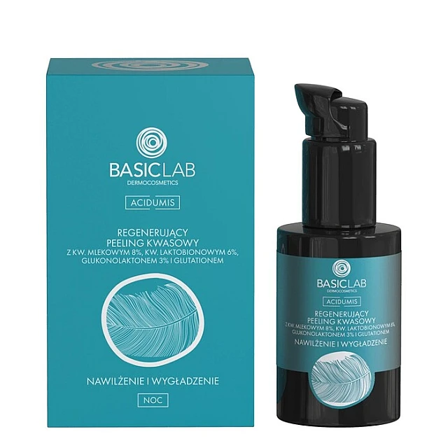 BasicLab Blagi Piling Sa Mlečnom Kiselinom 8% + PHA - Za Osetljivu i Suvu Kožu 30ml | 5907637951642 | Kozmo