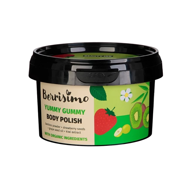Piling za telo sa ekstraktom bambusa, jagode i kivija Yummy Gummy 270g Piling za telo sa ekstraktom bambusa, jagode i kivija Yummy Gummy 270g
