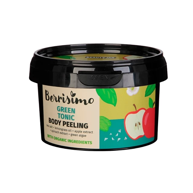 Piling za telo sa uljem limunske trave i ekstraktom jabuke Green Tonic 400g Piling za telo sa uljem limunske trave i ekstraktom jabuke Green Tonic 400g