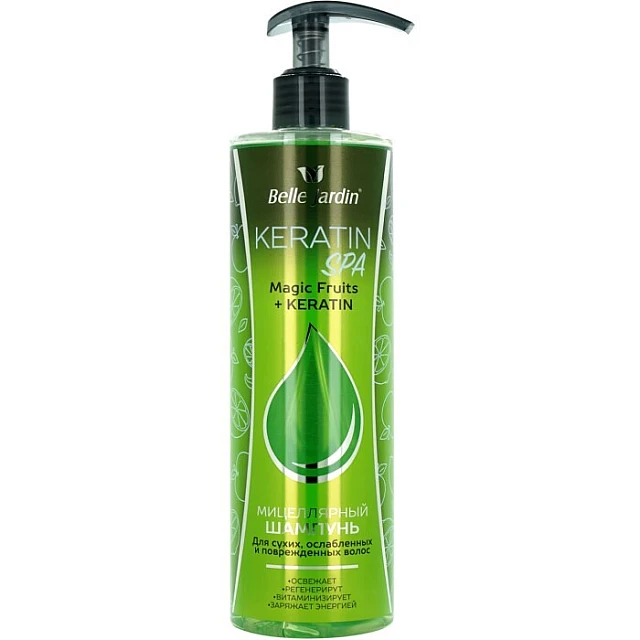 Micelarni Šampon za suvu i oštećenu kosu sa Keratinom i Magičnim voćem 400ml BELLE JARDIN | Kozmo Shop 