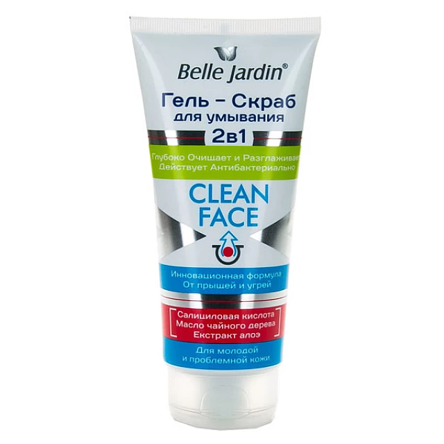 Gel za čišćenje lica i piling protiv akni i mitisera CLEAN FACE 200 ml | Belle Jardin | Cosmetics | Kozmo Gel za čišćenje lica i piling protiv akni i mitisera CLEAN FACE 200 ml | Belle Jardin | Cosmetics | Kozmo