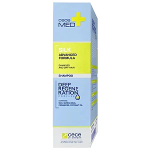 Hidratantni šampon za suvu i oštećenu kosu sa svilom Cece Med Silk Damaged & Dry Hair Silk 300ml Hidratantni šampon za suvu i oštećenu kosu sa svilom Cece Med Silk Damaged & Dry Hair Silk 300ml