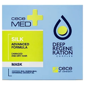 Maska za suvu i oštećenu kosu sa svilom Cece Med Silk Damaged & Dry Hair Silk 300ml Maska za suvu i oštećenu kosu sa svilom Cece Med Silk Damaged & Dry Hair Silk 300ml
