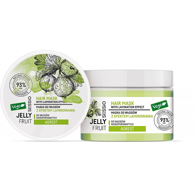 Maska za volumen kose od ogrozda za masnu i oštećenu kosu SESSIO Jelly Fruit 250 g - CHANTAL Maska za volumen kose od ogrozda za masnu i oštećenu kosu SESSIO Jelly Fruit 250 g - CHANTAL
