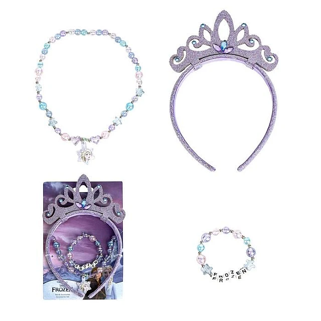 Frozen Disney set – rajf za kosu sa krunicom ogrlica i narukvica sa perlicama - Cerda Beauty | Kozmo
