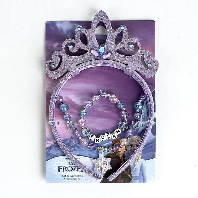 Frozen Disney set – rajf za kosu sa krunicom ogrlica i narukvica sa perlicama - Cerda Beauty | Kozmo