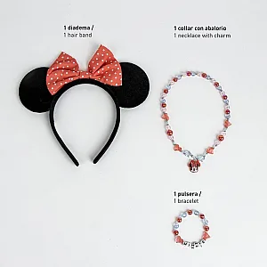 Minnie Mouse Set Aksesoara – Traka za Kosu, Ogrlica i Narukvica