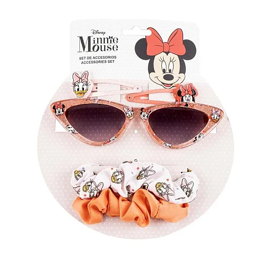 Disney Minnie Mouse set za devojčice - naočare za sunce, šnalice i gumice