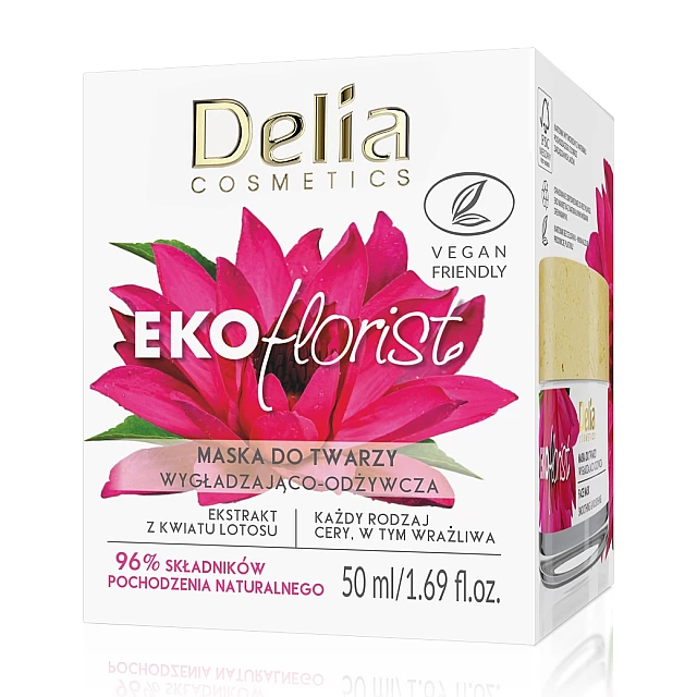 Maska za lice sa eteričnim uljima hibiskusa, lotosa, kokosovim uljem i ši puterom za hidrataciju 50 ml - DELIA EKOflorist Maska za lice sa eteričnim uljima hibiskusa, lotosa, kokosovim uljem i ši puterom za hidrataciju 50 ml - DELIA EKOflorist