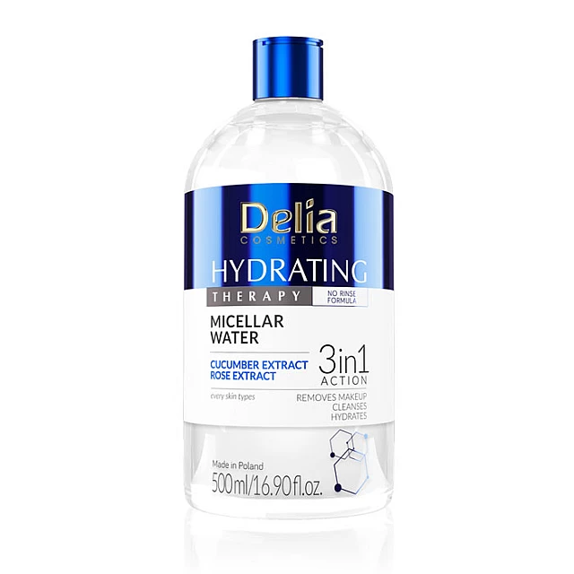 HYDRATING THERAPY Micelarna voda za skidanje šminke, 500 ml | DELIA Cosmetics | Kozmo HYDRATING THERAPY Micelarna voda za skidanje šminke, 500 ml | DELIA Cosmetics | Kozmo