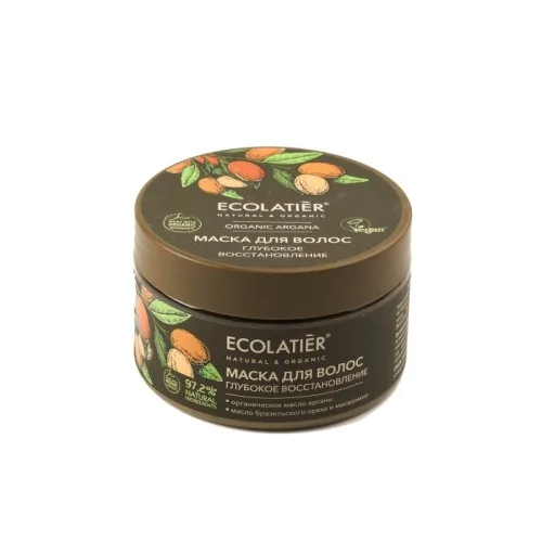Maska za kosu sa uljem argana, makadamije i vitaminom E ORGANIC ARGANA 250 ml - ECOLATIER Green