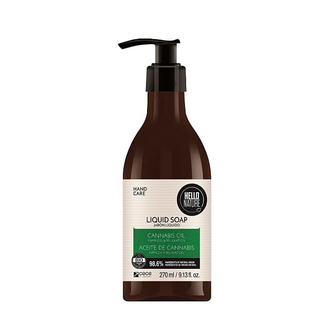Tečni sapun za ruke sa uljem konoplje, glicerinom i pantenolim 270 ml | Hello Nature | Beliso | Kozmo Tečni sapun za ruke sa uljem konoplje, glicerinom i pantenolim 270 ml | Hello Nature | Beliso | Kozmo