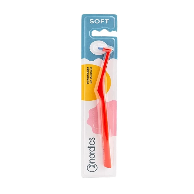  Četkica za zube sa jednim snopom vlakana premium soft single tuft - Crvena | Nordics | Kozmo