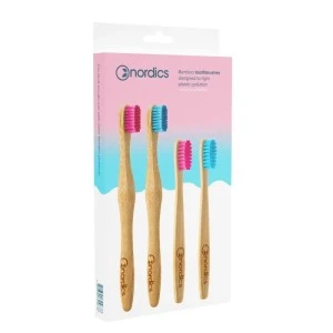 Četkice za zube od bambusa - porodični set od  4 četkice
