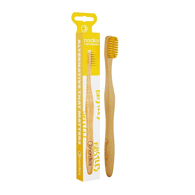 Četkica za zube od bambusa za odrasle Bamboo Soft/Medium - Žuta | Kozmo - 3800500324036 Četkica za zube od bambusa za odrasle Bamboo Soft/Medium - Žuta | Kozmo - 3800500324036