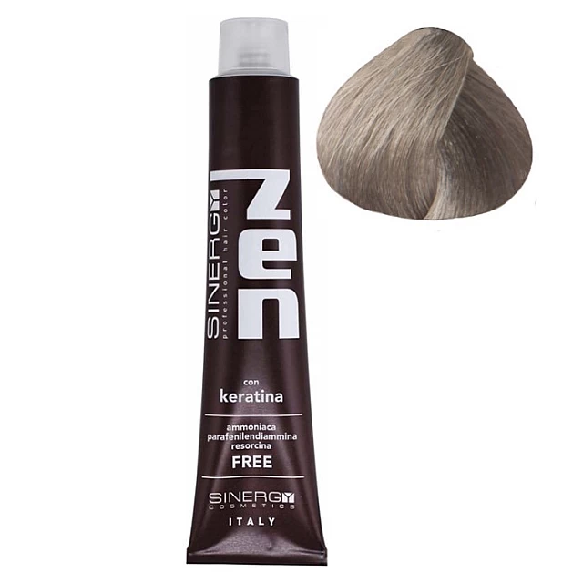 Farba za kosu bez amonijaka sa keratinom ZEN SINERGY 10.11 svetlo platinasto intenzivno pepeljasto plava | Sinergy Cosmetics | Kozmo Farba za kosu bez amonijaka sa keratinom ZEN SINERGY 10.11 svetlo platinasto intenzivno pepeljasto plava | Sinergy Cosmetics | Kozmo