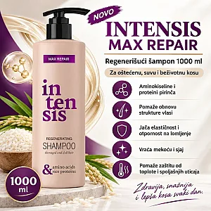  Šampon za jačanje i regeneraciju kose Intensis Max Repair 1000 ml