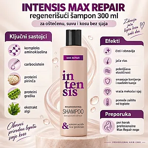 Šampon za jačanje i regeneraciju oštećene kose Intensis Max Repair 300 ml