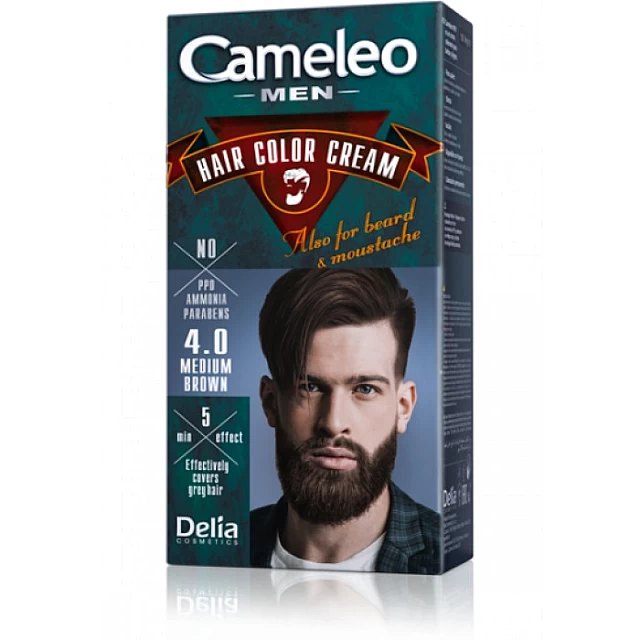 Krema za bojenje kose, brade i brkova CAMELEO MEN smeđa 4.0 | DELIA Cosmetics | Kozmo Krema za bojenje kose, brade i brkova CAMELEO MEN smeđa 4.0 | DELIA Cosmetics | Kozmo
