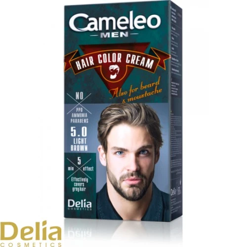 Krema za bojenje kose, brade i brkova CAMELEO MEN svetlo smeđa 5.0 - DELIA
