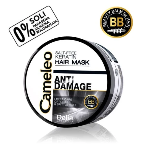 CAMELEO BB ANTI DAMAGE Maska sa keratinom i uljem makadamije za izuzetno oštećenu i suvu kosu bez soli 200 ml - DELIA CAMELEO BB ANTI DAMAGE Maska sa keratinom i uljem makadamije za izuzetno oštećenu i suvu kosu bez soli 200 ml - DELIA