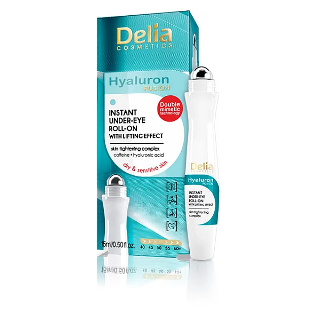 HYALURON FUSION Roll-on sa hijaluronskom kiselinom i kofeinom za područje oko očiju sa lifting efektom 15 ml | DELIA Cosmetics | Kozmo HYALURON FUSION Roll-on sa hijaluronskom kiselinom i kofeinom za područje oko očiju sa lifting efektom 15 ml | DELIA Cosmetics | Kozmo