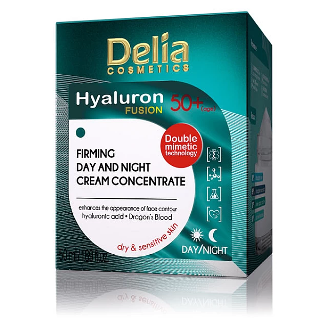 HYALURON FUSION - Krema za lice sa hijaluronskom kiselinom za učvršćivanje kože 50+ za lice 50 ml | DELIA Cosmetics | Kozmo HYALURON FUSION - Krema za lice sa hijaluronskom kiselinom za učvršćivanje kože 50+ za lice 50 ml | DELIA Cosmetics | Kozmo
