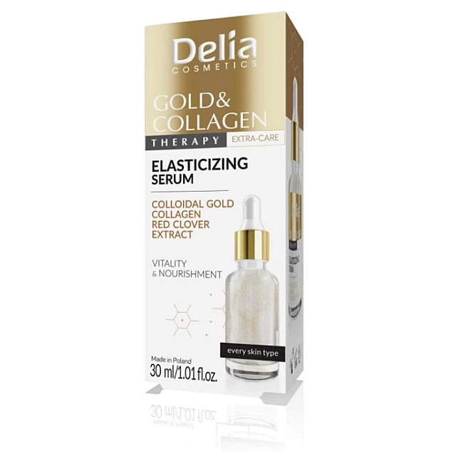 GOLD & COLLAGEN Serum za elastičnost kože lica 30ml | Delia Cosmetics | Kozmo GOLD & COLLAGEN Serum za elastičnost kože lica 30ml | Delia Cosmetics | Kozmo