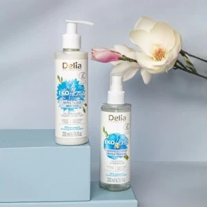 Mleko za uklanjanje šminke i čišćenje lica, očiju i usana sa eteričnim uljima hibiskusa i lotosa 200 ml - DELIA EKOflorist