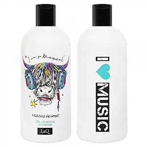 Šampon i gel za tuširanje sa mirisom marakuje, papaje i breskve 2u1 - Music Cow 300ml