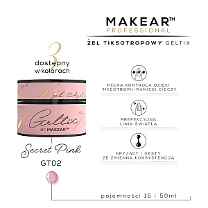Gel za nokte Geltix GT02 - Secret Pink 15ml 