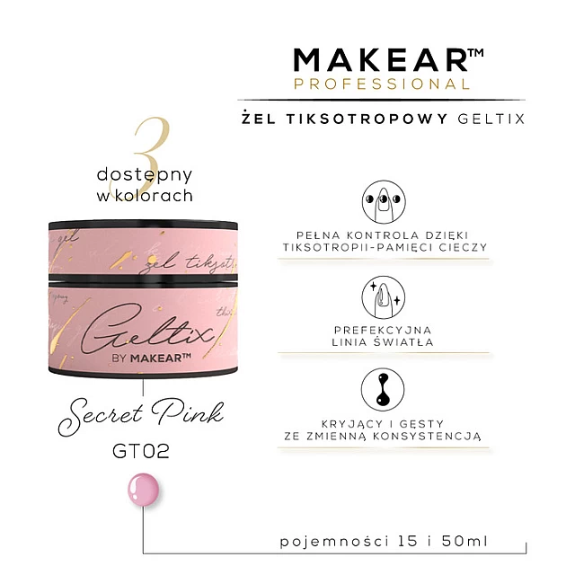 Gel Za Nokte Geltix GT02 - Secret Pink 15ml | MAKEAR | Kozmo Gel Za Nokte Geltix GT02 - Secret Pink 15ml | MAKEAR | Kozmo
