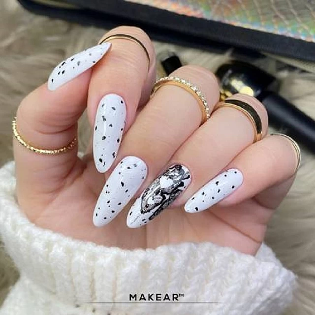 TOPY TOP DOTS BLACK (no wipe) završni sloj sa komadićima crne folije za nokte 8ml |MAKEAR COSMETICS| Kozmo