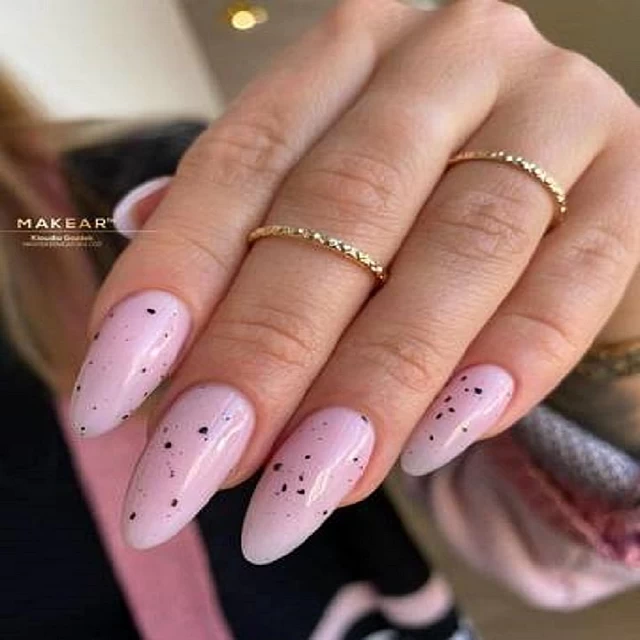 TOPY TOP DOTS BLACK (no wipe) završni sloj sa komadićima crne folije za nokte 8ml |MAKEAR COSMETICS| Kozmo