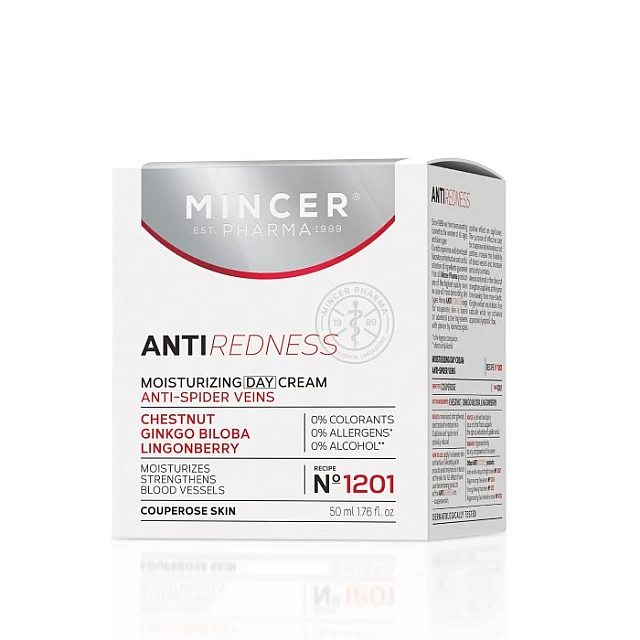MINCER PHARMA ANTI REDNESS N° 1201 - Dnevna krema za hidrataciju protiv mrežnih vena 50ml MINCER PHARMA ANTI REDNESS N° 1201 - Dnevna krema za hidrataciju protiv mrežnih vena 50ml
